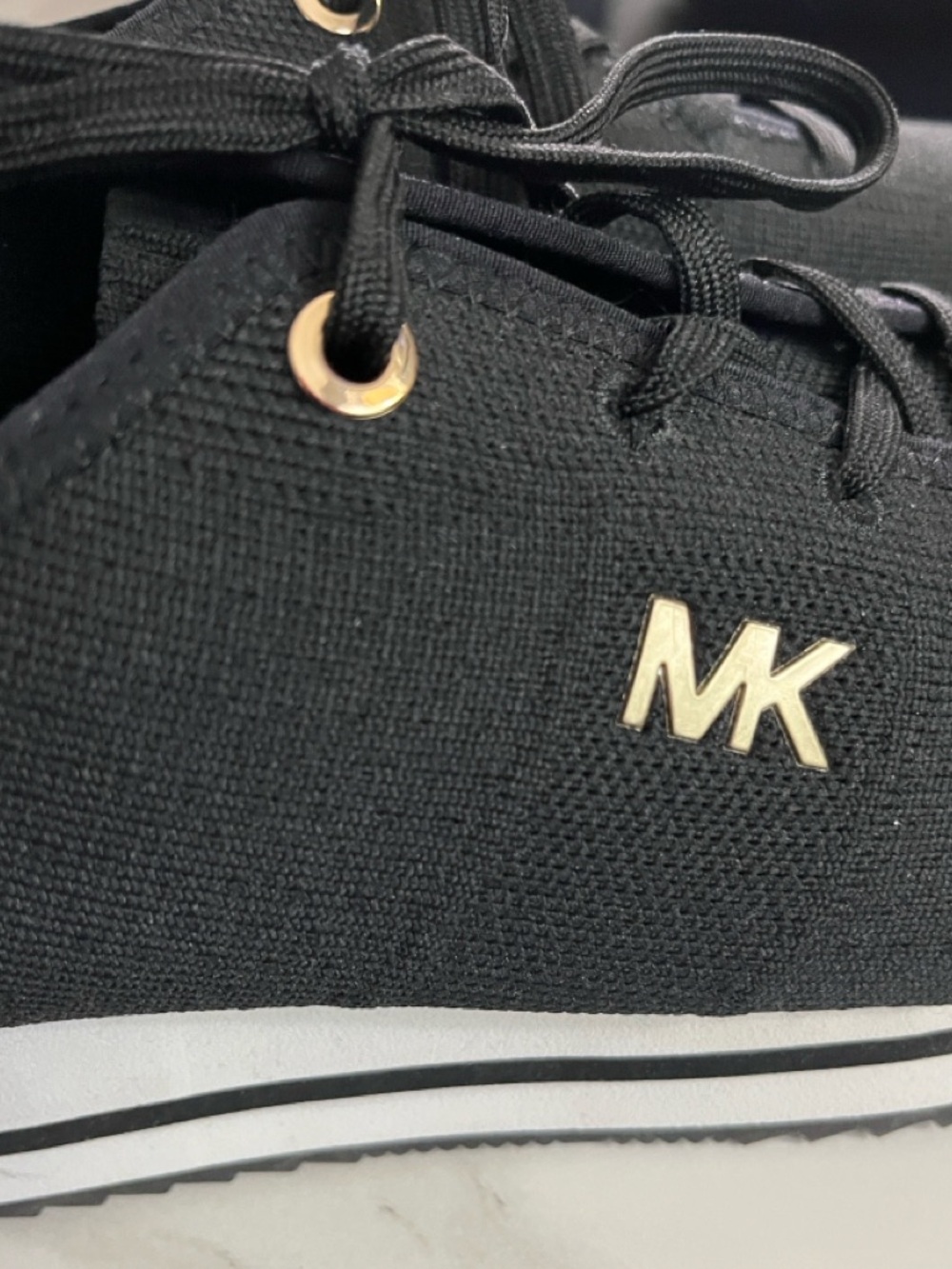 Michael Kors Black Knit Platform Sneakers - Picture 6 of 13